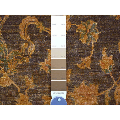 Overdyed & Vintage Wool Hand Knotted Rug Brown 8.6x11.10 -O020837