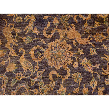 Overdyed & Vintage Wool Hand Knotted Rug Brown 8.6x11.10 -O020837