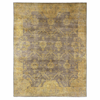 Tribal & Geometric Wool Hand Knotted Rug Brown 7.10x10.1 -O020838