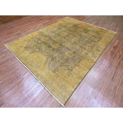 Tribal & Geometric Wool Hand Knotted Rug Brown 7.10x10.1 -O020838