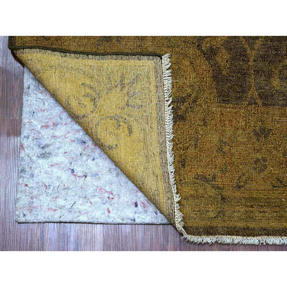 Tribal & Geometric Wool Hand Knotted Rug Brown 7.10x10.1 -O020838