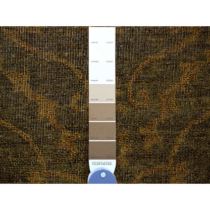 Tribal & Geometric Wool Hand Knotted Rug Brown 7.10x10.1 -O020838