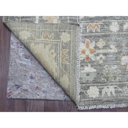Oushak And Peshawar Wool Hand Knotted Rug Grey 8.0x9.8 -O020839