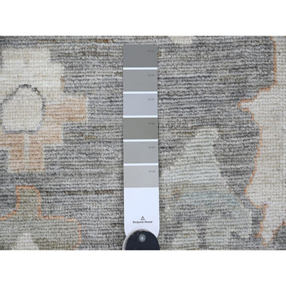 Oushak And Peshawar Wool Hand Knotted Rug Grey 8.0x9.8 -O020839