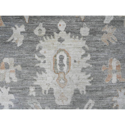 Oushak And Peshawar Wool Hand Knotted Rug Grey 8.0x9.8 -O020839
