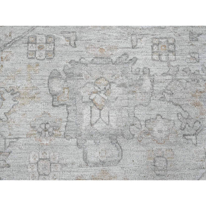 Oushak And Peshawar Wool Hand Knotted Rug Grey 8.0x9.10 -O020840