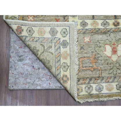 Oushak And Peshawar Wool Hand Knotted Rug Brown 8.6x11.2 -O020842