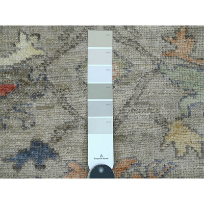 Oushak And Peshawar Wool Hand Knotted Rug Brown 8.6x11.2 -O020842