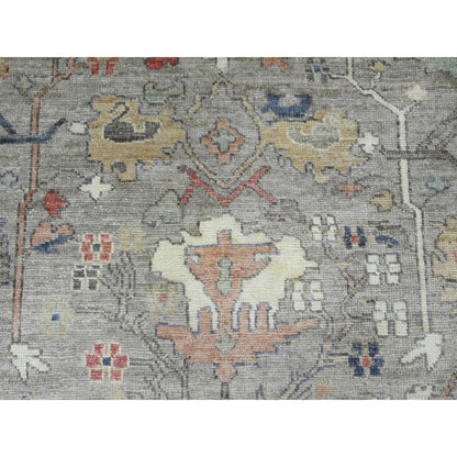 Oushak And Peshawar Wool Hand Knotted Rug Brown 8.6x11.2 -O020842