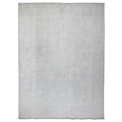 Oushak And Peshawar Wool Hand Knotted Rug Grey 10.0x13.8 -O020843