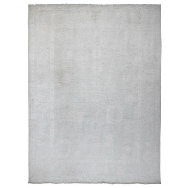 Oushak And Peshawar Wool Hand Knotted Rug Grey 10.0x13.8 -O020843