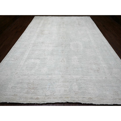 Oushak And Peshawar Wool Hand Knotted Rug Grey 10.0x13.8 -O020843