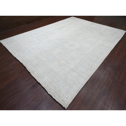 Oushak And Peshawar Wool Hand Knotted Rug Grey 10.0x13.8 -O020843