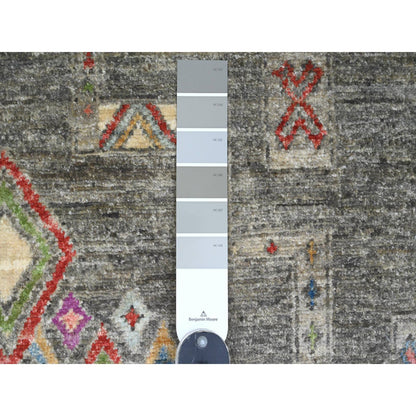 Tribal & Geometric Wool Hand Knotted Rug Grey 5.8x8.10 -O020848