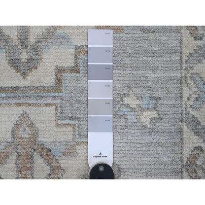 Oushak And Peshawar Wool Hand Knotted Rug Grey 2.8x10.7 -O020861