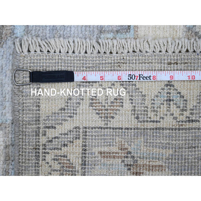 Oushak And Peshawar Wool Hand Knotted Rug Grey 2.8x10.7 -O020861