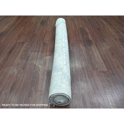Oushak And Peshawar Wool Hand Knotted Rug Grey 4.1x8.0 -O020862