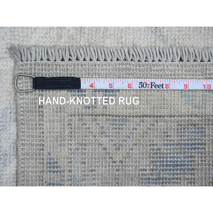 Oushak And Peshawar Wool Hand Knotted Rug Grey 4.1x8.0 -O020862