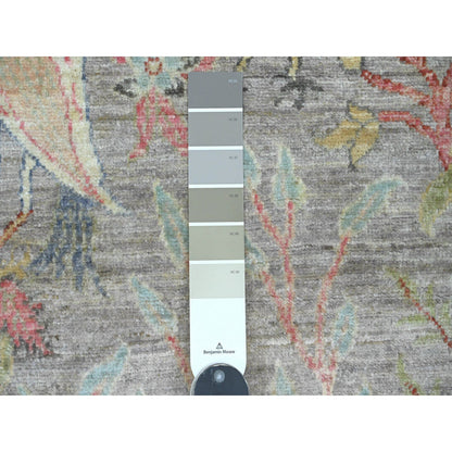 Oushak And Peshawar Wool Hand Knotted Rug Grey 5.0x6.9 -O020865