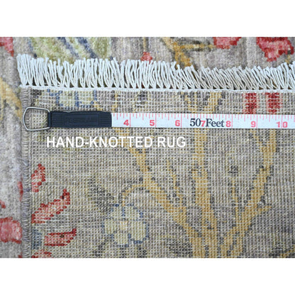 Oushak And Peshawar Wool Hand Knotted Rug Grey 5.0x6.9 -O020865