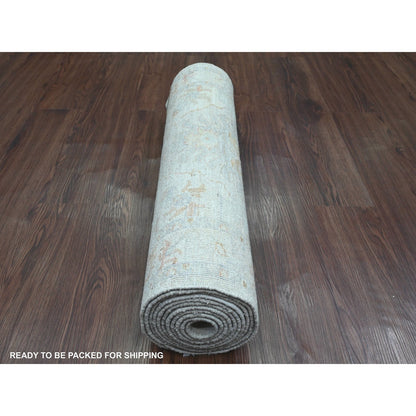 Oushak And Peshawar Wool Hand Knotted Rug Grey 2.6x11.7 -O020867