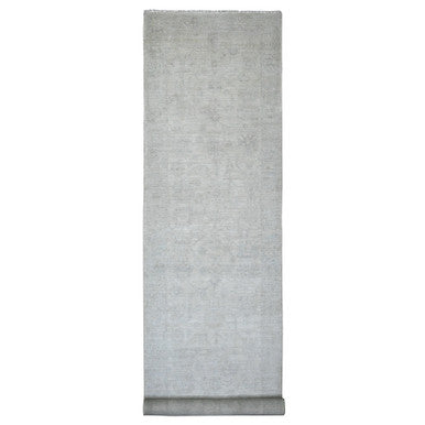 Oushak And Peshawar Wool Hand Knotted Rug Ivory 4.1x19.8 -O020878