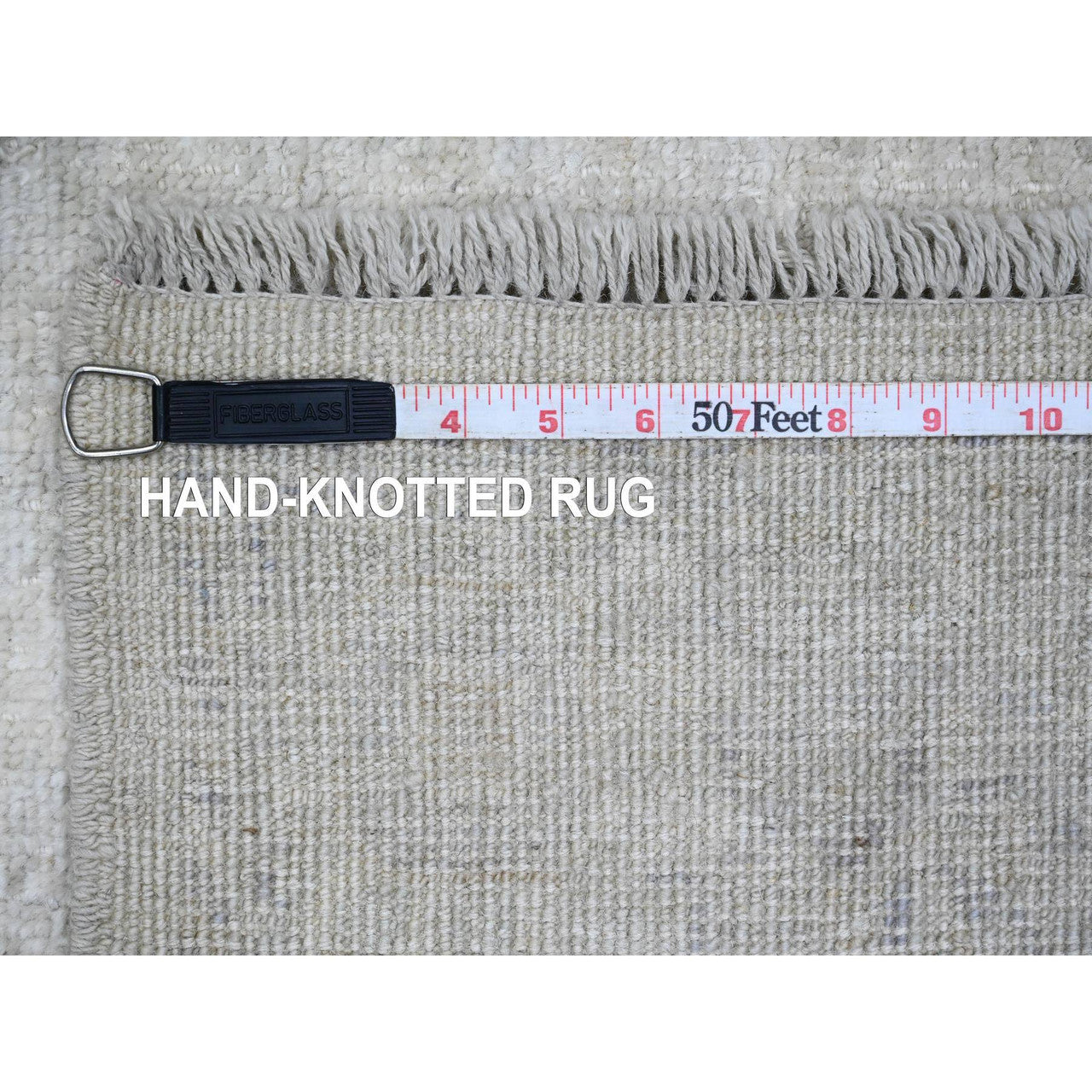 Ivory 4'1" x 19'8" Oushak And Peshawar Hand knotted Wool Rug - Sku: O020878