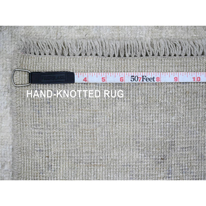 Oushak And Peshawar Wool Hand Knotted Rug Ivory 4.1x19.8 -O020878