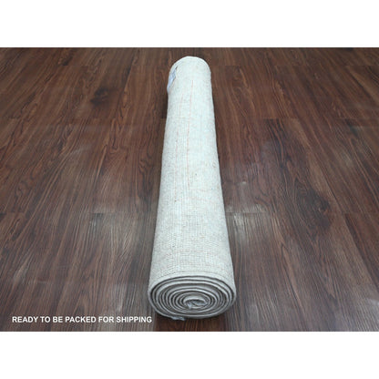 Oushak And Peshawar Wool Hand Knotted Rug Grey 3.0x9.7 -O020880