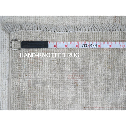 Oushak And Peshawar Wool Hand Knotted Rug Grey 3.0x9.7 -O020880