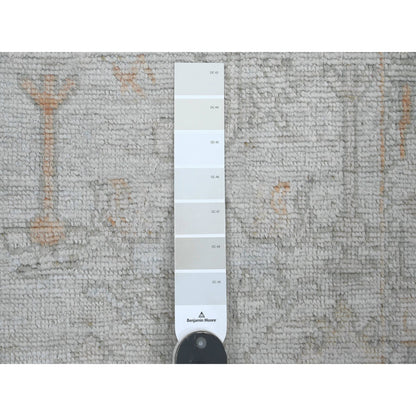 Oushak And Peshawar Wool Hand Knotted Rug Grey 2.7x12.6 -O020882