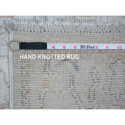 Oushak And Peshawar Wool Hand Knotted Rug Grey 2.7x12.6 -O020882