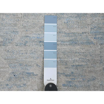 Oushak And Peshawar Wool Hand Knotted Rug Blue 2.10x9.7 -O020884