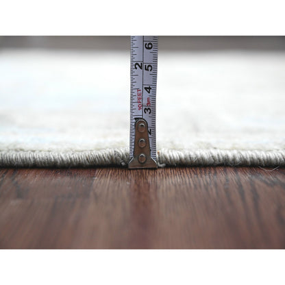 Oushak And Peshawar Wool Hand Knotted Rug Grey 3.0x9.8 -O020887