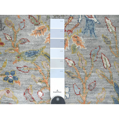 Oushak And Peshawar Wool Hand Knotted Rug Grey 2.0x6.2 -O020893