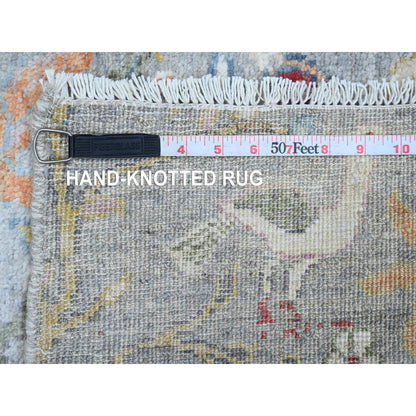 Oushak And Peshawar Wool Hand Knotted Rug Grey 2.0x6.2 -O020893