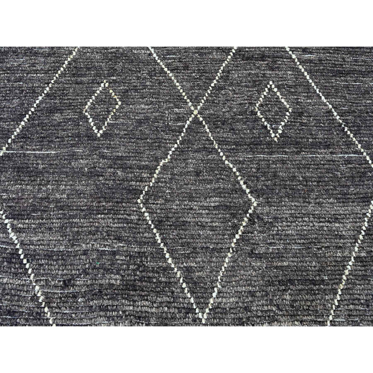 Black 8'11" x 12'8" Tribal & Geometric Hand knotted Wool Rug - Sku: O020895