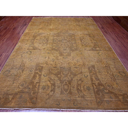 Tribal & Geometric Wool Hand Knotted Rug Brown 9.0x11.10 -O020902