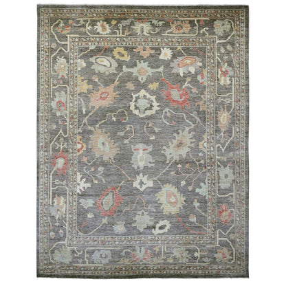 Oushak And Peshawar Wool Hand Knotted Rug Grey 12.0x15.7 -O020912