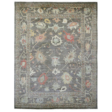 Oushak And Peshawar Wool Hand Knotted Rug Grey 12.0x15.7 -O020912