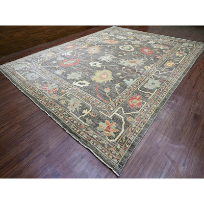 Oushak And Peshawar Wool Hand Knotted Rug Grey 12.0x15.7 -O020912