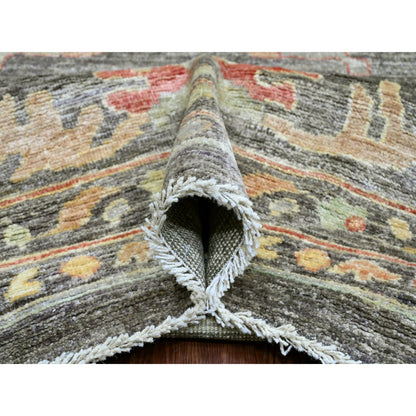 Oushak And Peshawar Wool Hand Knotted Rug Grey 12.0x15.7 -O020912