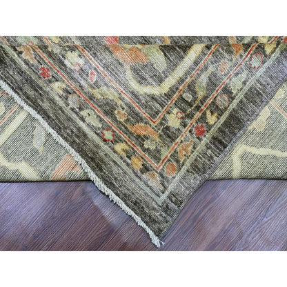 Oushak And Peshawar Wool Hand Knotted Rug Grey 12.0x15.7 -O020912
