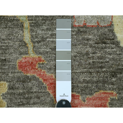 Oushak And Peshawar Wool Hand Knotted Rug Grey 12.0x15.7 -O020912