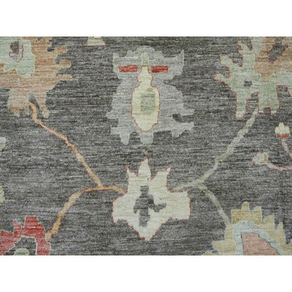 Oushak And Peshawar Wool Hand Knotted Rug Grey 12.0x15.7 -O020912