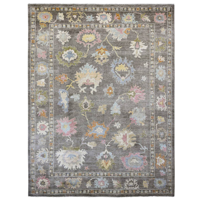 Oushak And Peshawar Wool Hand Knotted Rug Brown 11.10x15.9 -O020913