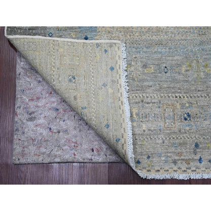 Tribal & Geometric Wool Hand Knotted Rug Grey 7.8x7.11 -O020915