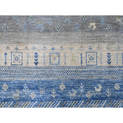 Tribal & Geometric Wool Hand Knotted Rug Grey 7.8x7.11 -O020915
