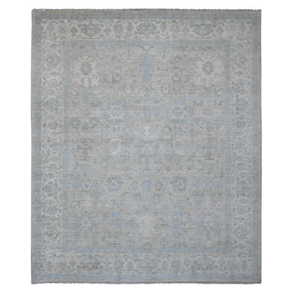 Oushak And Peshawar Wool Hand Knotted Rug Grey 8.4x9.9 -O020916