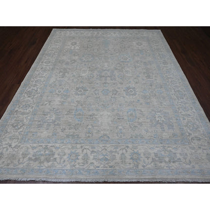 Oushak And Peshawar Wool Hand Knotted Rug Grey 8.4x9.9 -O020916